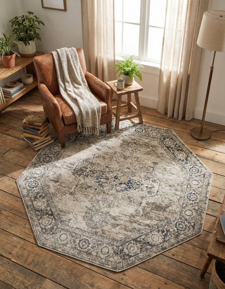 Detail image of 5' 3 x 5' 3 Oregon Octagon Rug