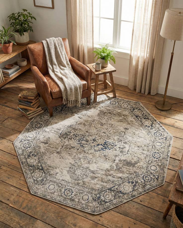 Detail image of 5' 3 x 5' 3 Oregon Octagon Rug