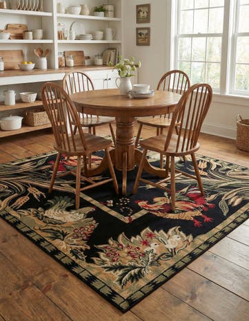 Black Country Square Rug