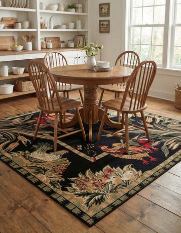 Black Country Square Rug