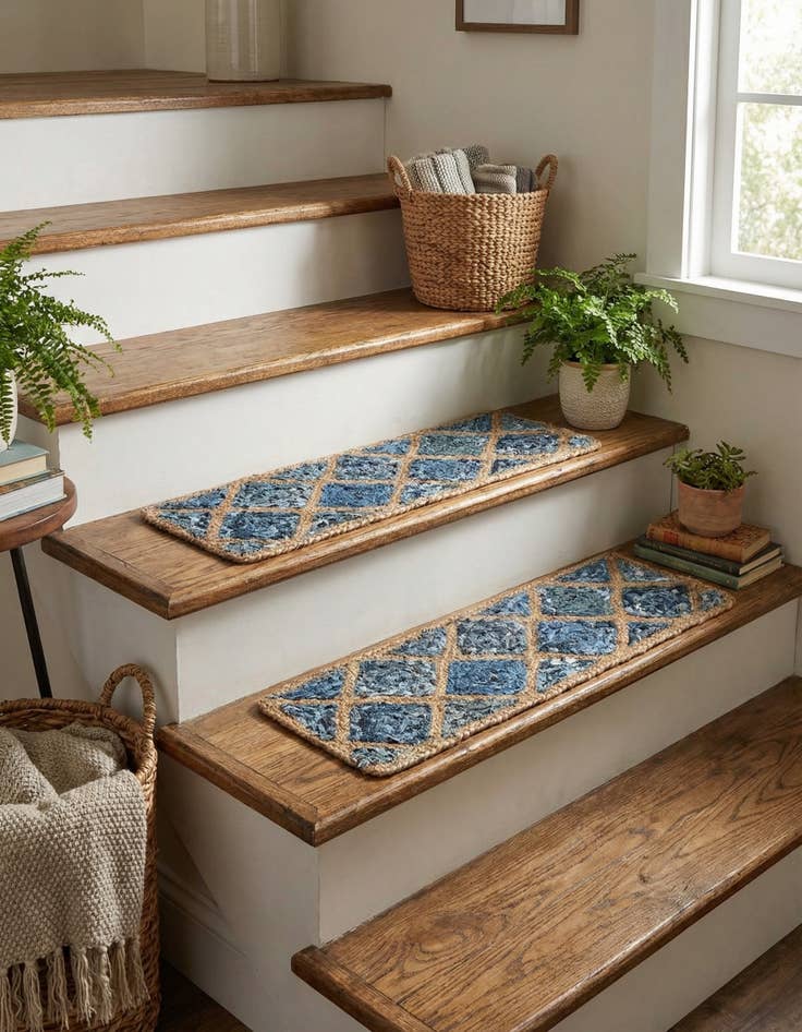 Detail image of 0' 9 x 2' 6  Hand Braided Jute Stair Rug