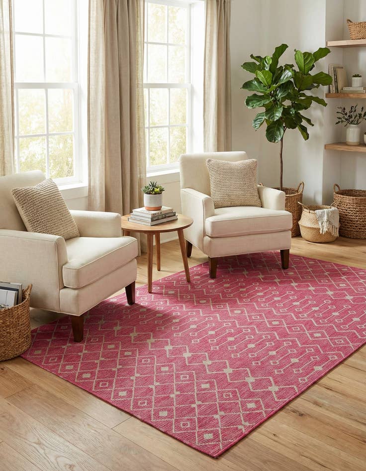 Detail image of 5' 3 x 8' Washable Lattice Indoor / Outdoor Rug