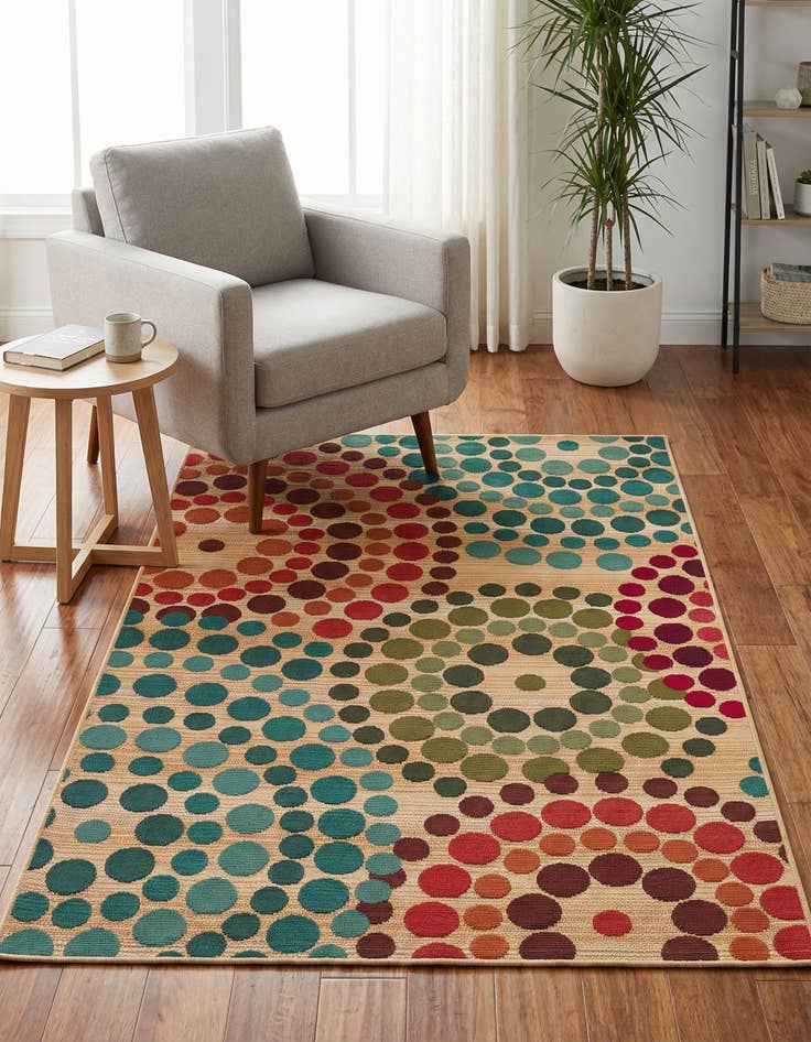Detail image of 3' 3 x 5' 3 Easy-Clean Modern Indoor / Outdoor Rug