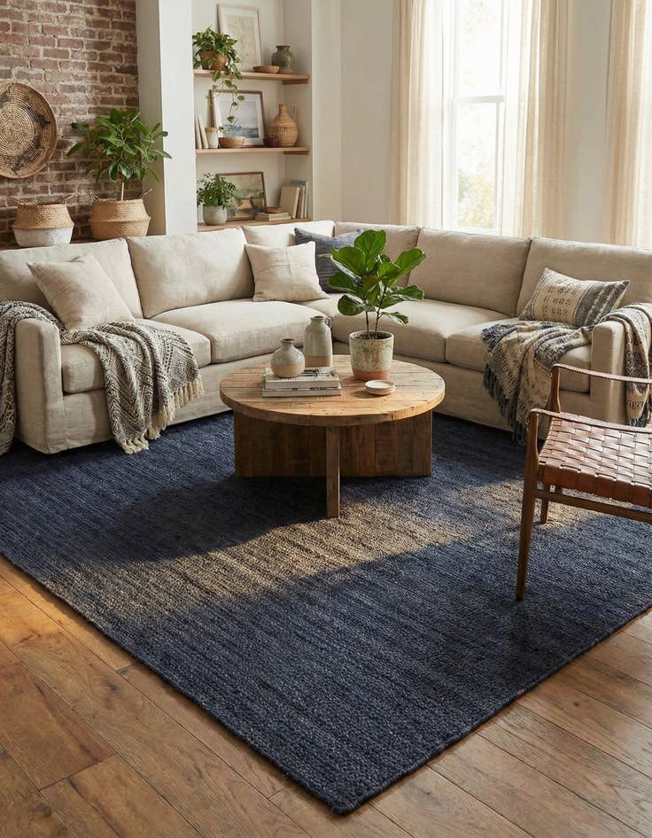 Detail image of 8' x 8'  Hand Braided Jute Square Rug