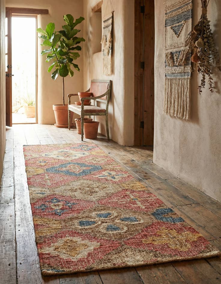 Detail image of 2' x 8'  Hand Woven Kala Handwoven Jute Runner Rug