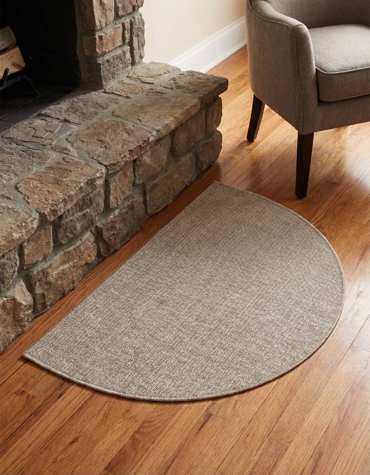 Detail image of 2' 2 x 3' 7  Washable Solid Indoor / Outdoor Hearth Rug