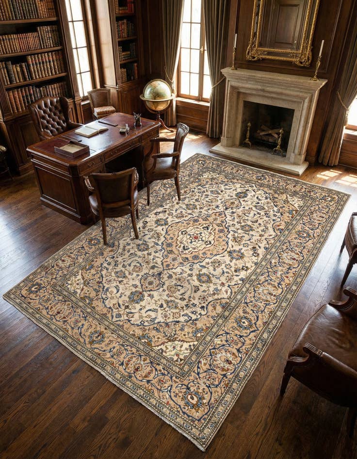 Detail image of 8' x 11' 9 Kashan Wool Rug