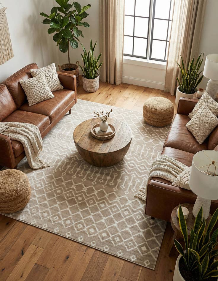 Detail image of 7' 10 x 7' 10 Kasbah Trellis Square Rug