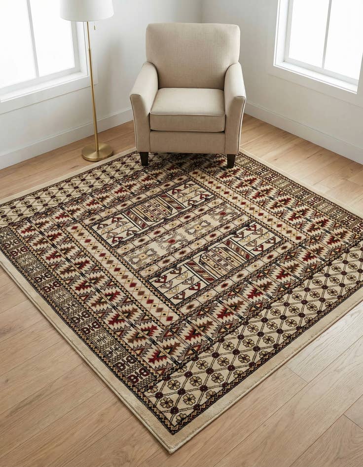 Detail image of 6' x 6' Bokhara Square Rug