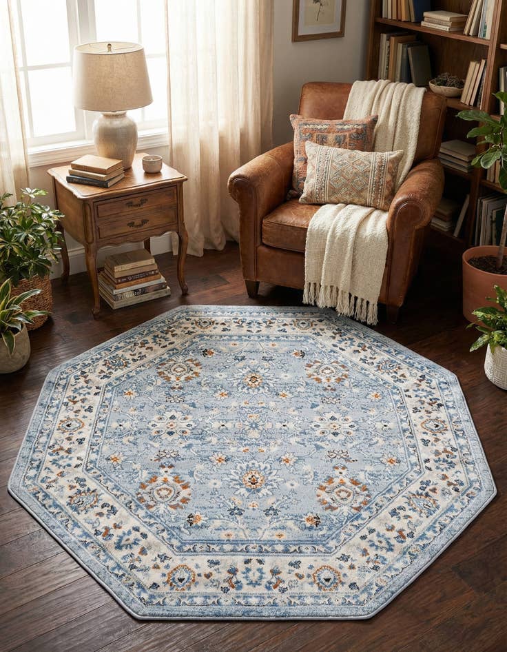 Detail image of 5' 3 x 5' 3 Charlotte Octagon Rug
