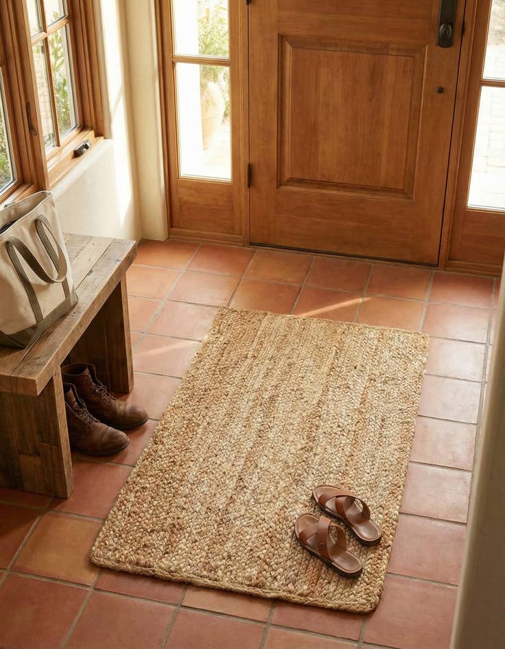 Detail image of 2' x 3' 1  Hand Braided Jute Luxe Rug