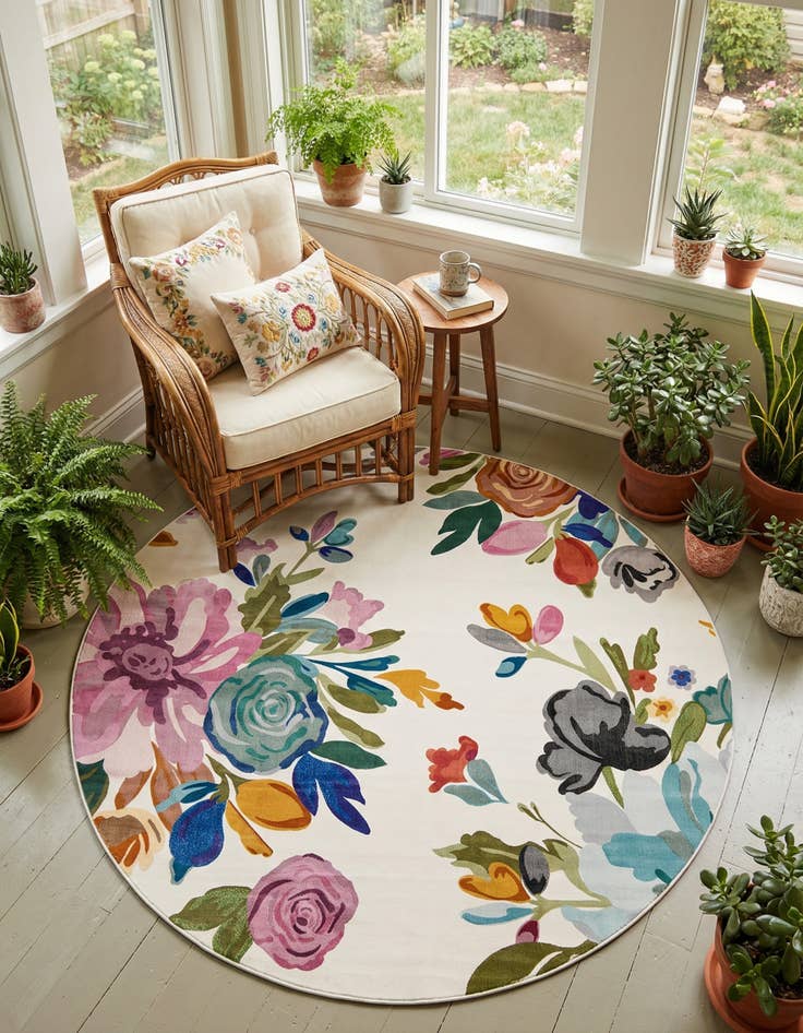 Detail image of 7' x 7' Blossom Round Rug
