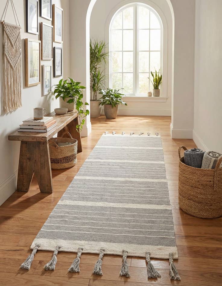 Detail image of 2' 7 x 10'  Hand Woven Chindi Cotton Runner Rug