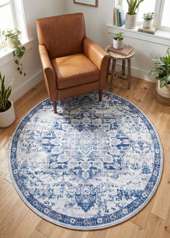 4' x 4' Washable Francesca Round Rug