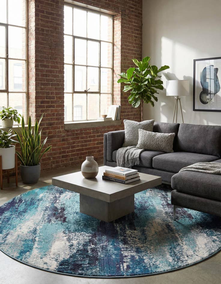 Detail image of 7' 10 x 7' 10 Washable Sevilla Round Rug