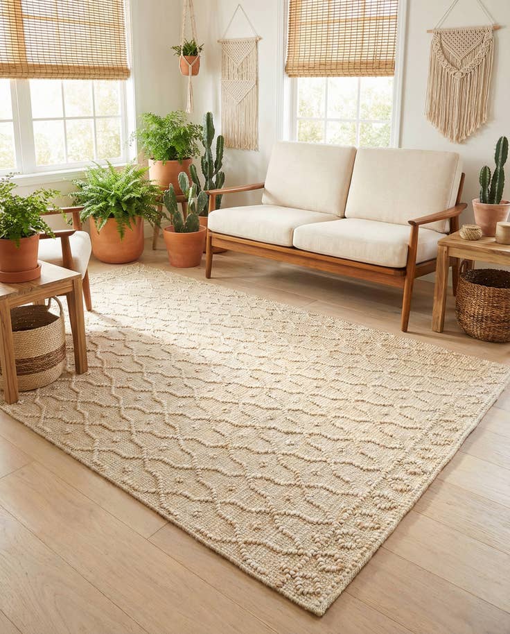 Detail image of 5' 3 x 8' Hand Woven Larsa Jute Rug