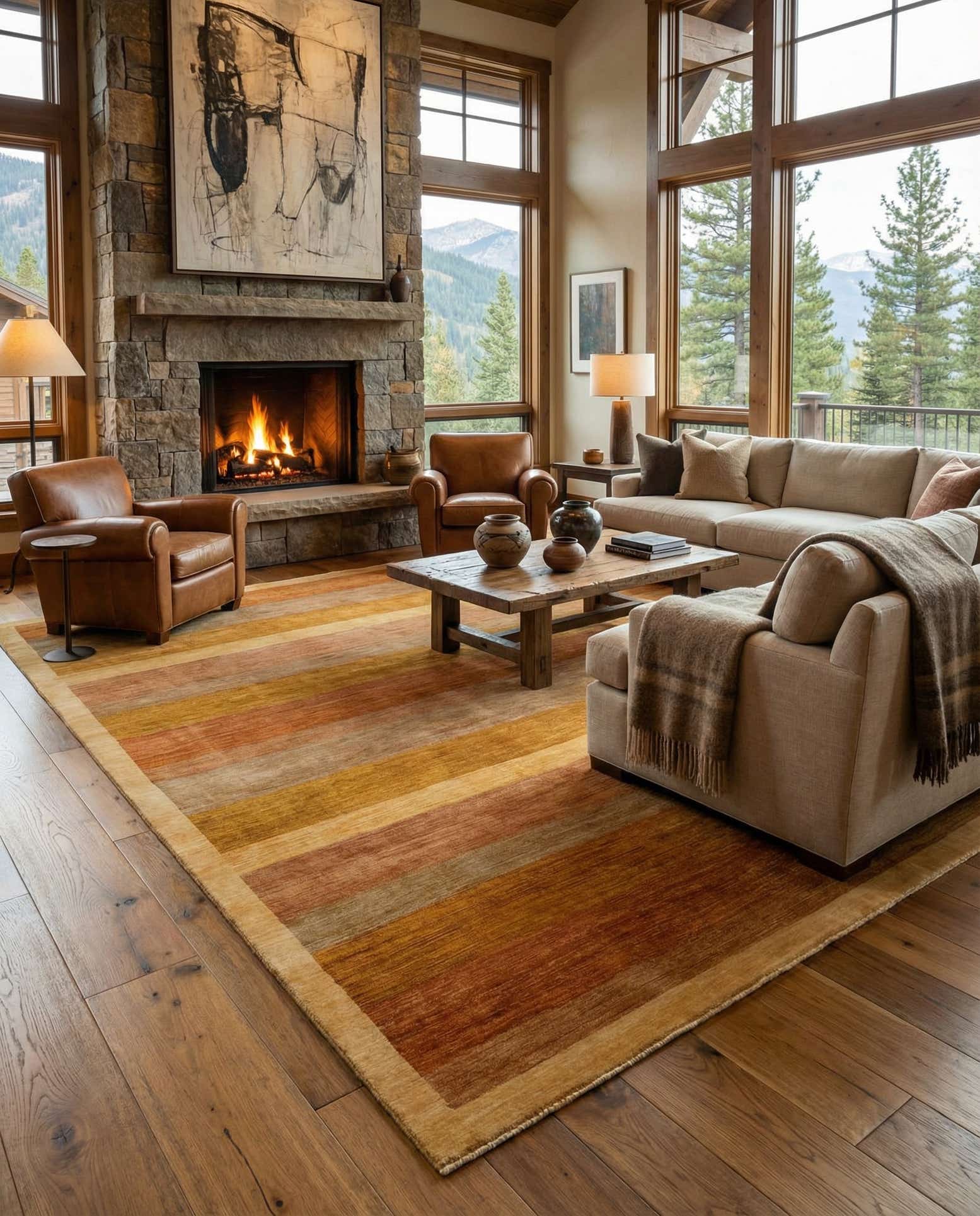 14' x 19' 2 Hand Knotted Modern Ziegler Wool Rug