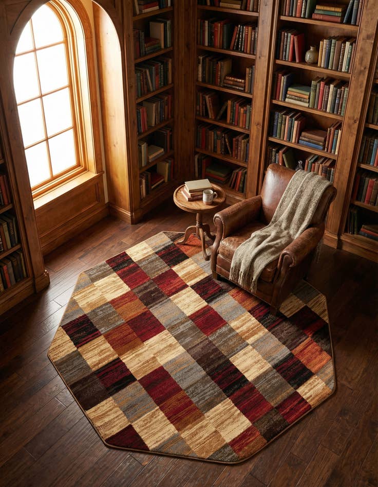 Detail image of 7' x 7' Coffee Shop Octagon Rug