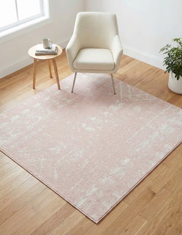 Pink Lennon Square Rug