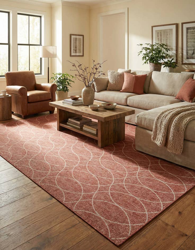 Detail image of 10' x 14'  Washable Trellis Indoor / Outdoor Rug