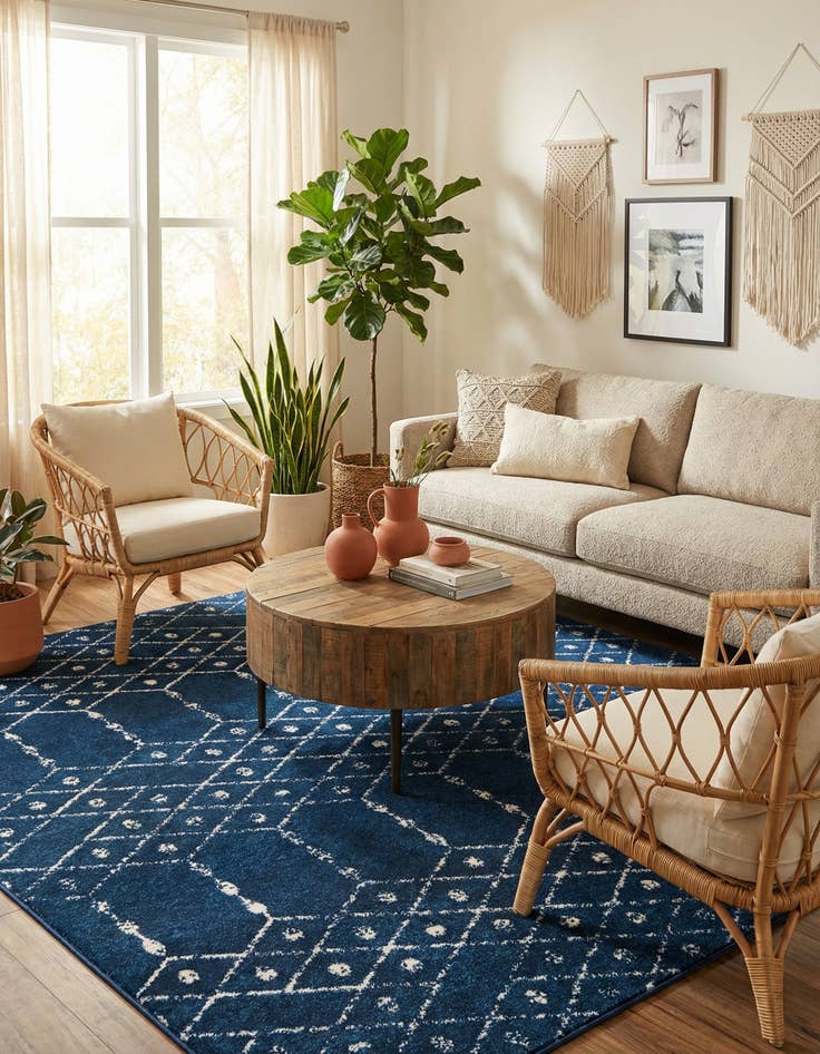 Detail image of 7' 10 x 7' 10 Paxon Trellis Square Rug