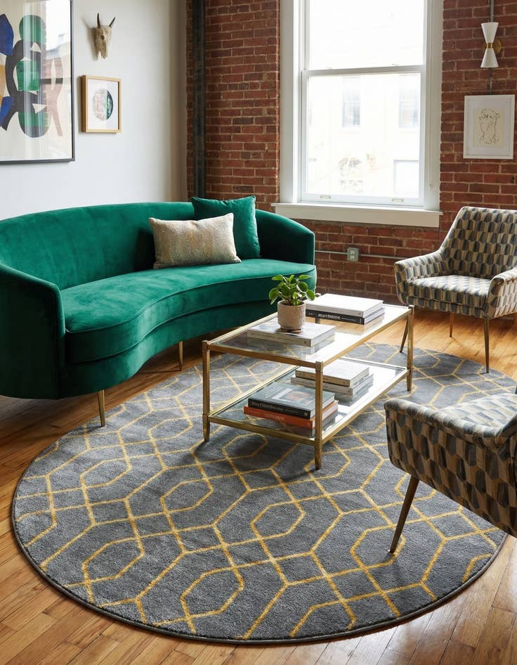 Detail image of 5' 3 x 8'  Marilyn Monroe&trade; Glam Trellis Oval Rug