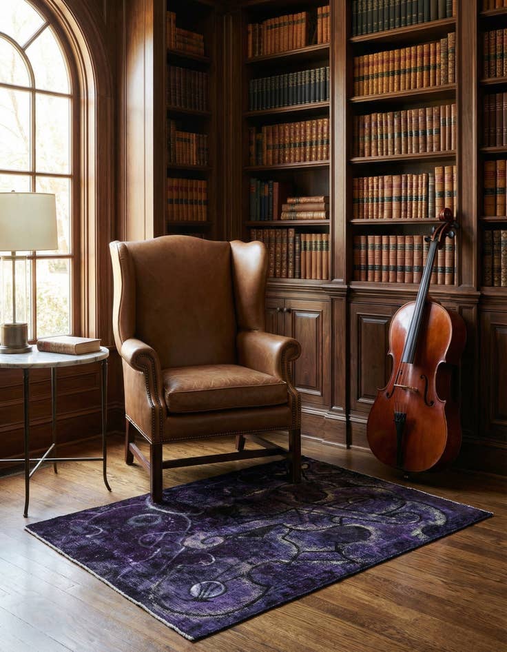 Detail image of 3' 10 x 4' 7 Hand Knotted Ultra Vintage Persian Wool Rug