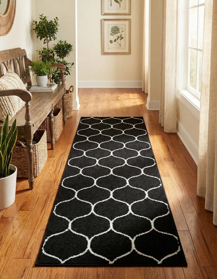 Detail image of 2' x 6' Lattice Frieze Runner Rug