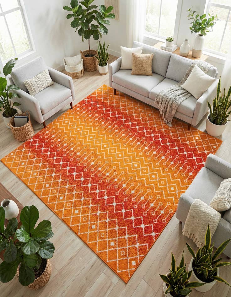 Detail image of 10' x 10' Moroccan Trellis Square Rug