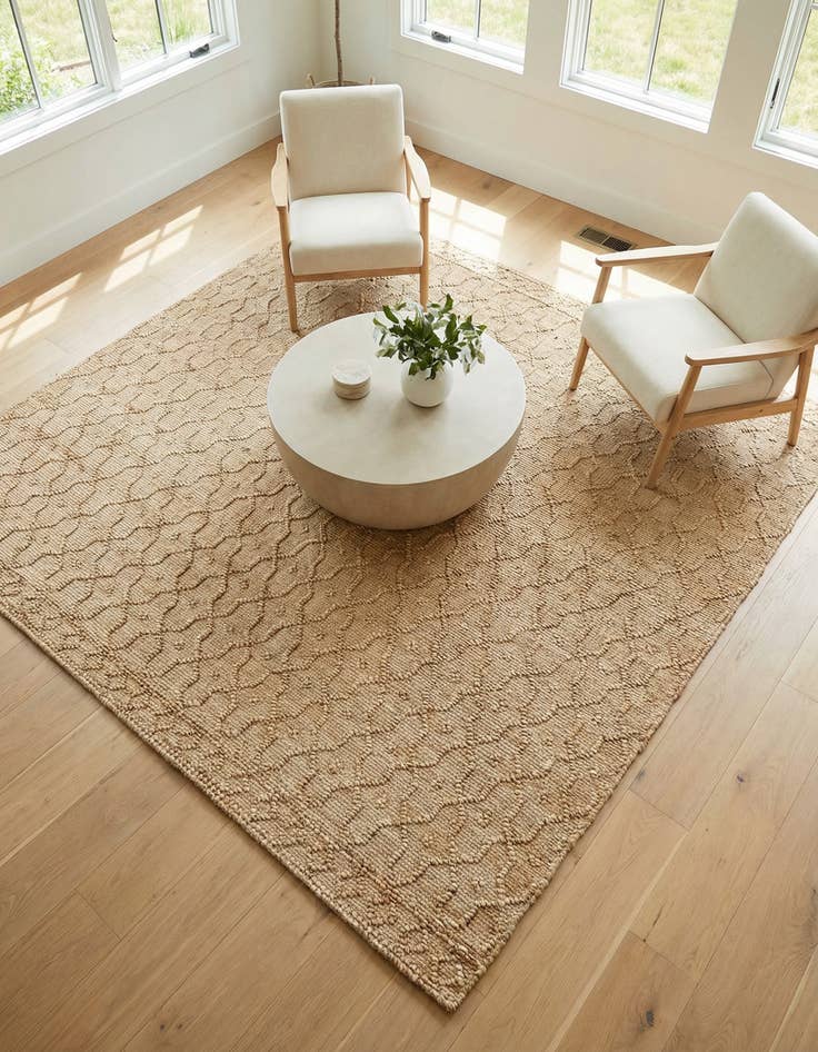 Detail image of 7' 10 x 7' 10  Hand Woven Larsa Jute Square Rug