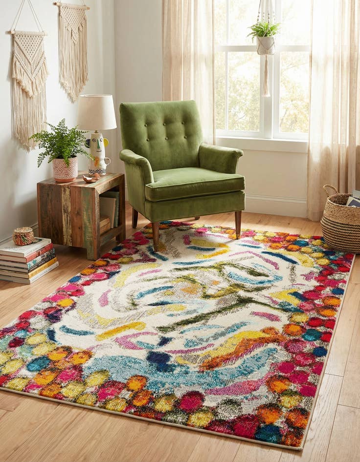 Detail image of 4' x 6' Washable Vivid Rug