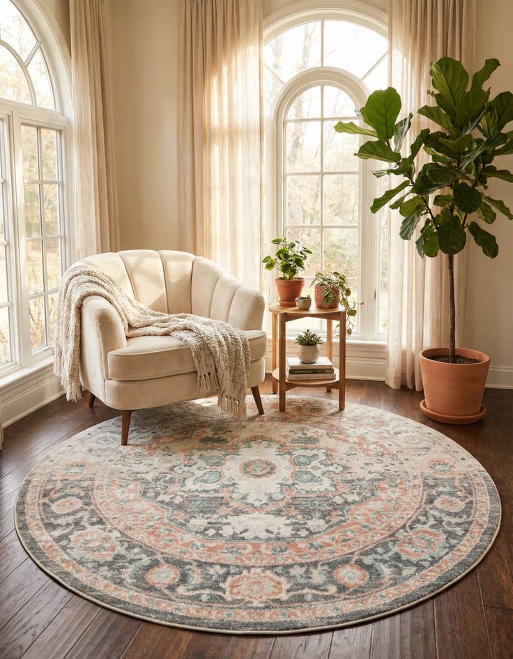 Detail image of 8' x 8' Madeline Vintage Round Rug