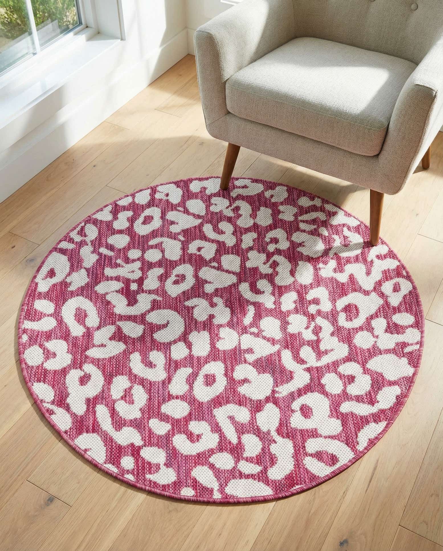 3' x 3' Easy-Clean Safari Indoor / Outdoor Round Rug