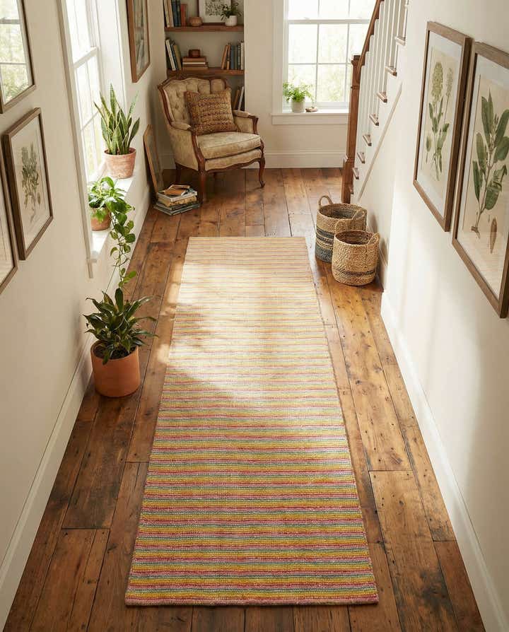 2' 7 x 10' Hand Woven Happy Rugs Happy Home Wool Runner
