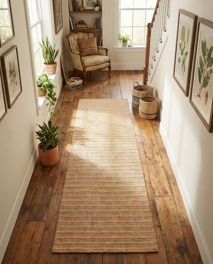 Detail image of 2' 7 x 10' Hand Woven Happy Rugs Happy Home Wool Runner