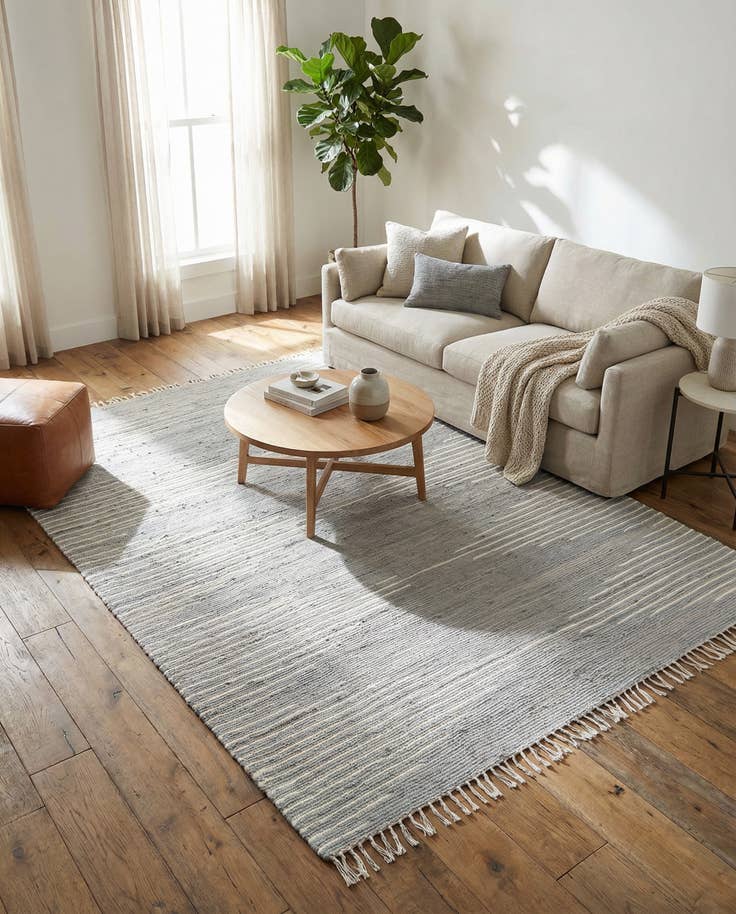 Detail image of 7' 10 x 10' Hand Woven Chindi Cotton Rug