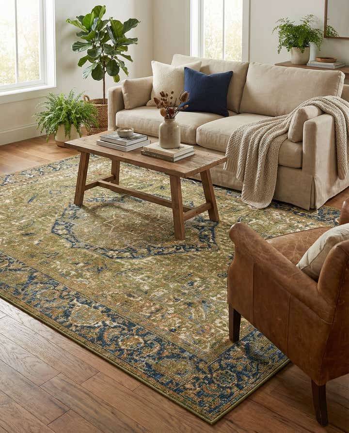 5' 3 x 8' Easy-Clean Traditional Indoor / Outdoor Rug