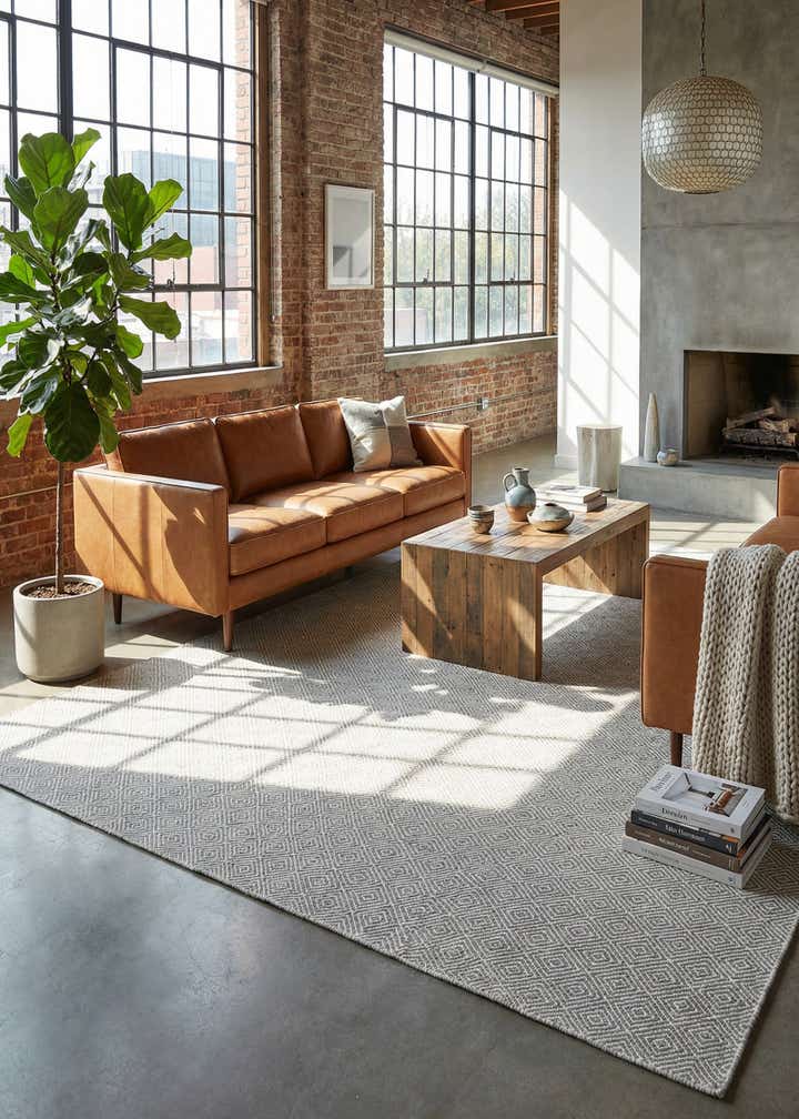 7' 10 x 10' Hand Woven Geo Trellis Flatweave Rug