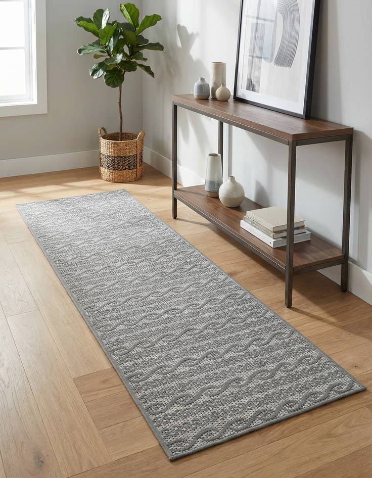 Detail image of 2' 2 x 6' Washable Modern Indoor / Outdoor Runner Rug