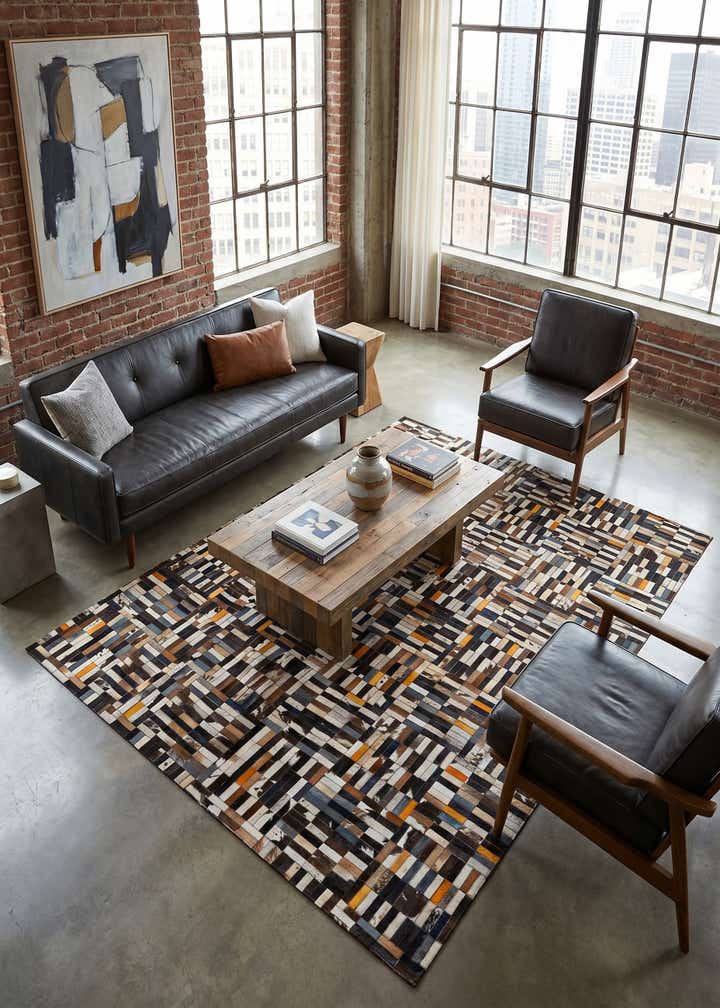 5' 1 x 8' 1 Cowhide - Patchwork Rug