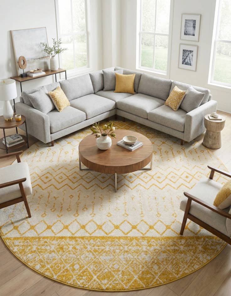 Detail image of 10' x 10' Moroccan Trellis Round Rug