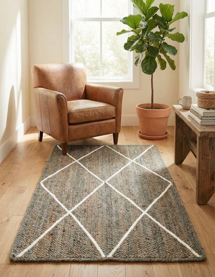 Detail image of 3' 3 x 5' 1 Handmade Braided Jute Rug