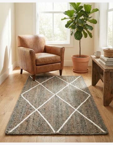 3' 3 x 5' 1 Handmade Braided Jute Rug