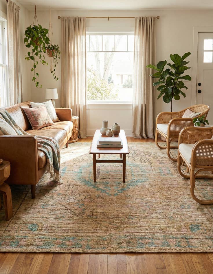 Detail image of 7' 10 x 7' 10  Hand Woven Chenille Jute Square Rug