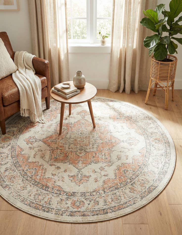 Detail image of 7' x 7' Madeline Vintage Round Rug
