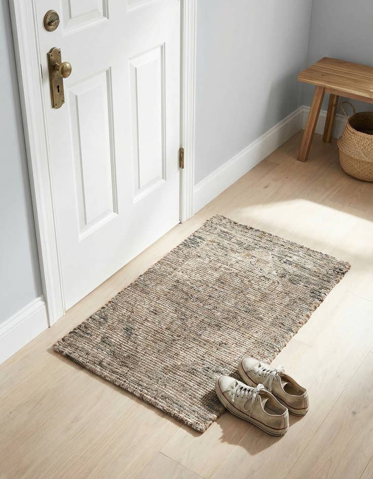 Detail image of 2' x 3' 1  Hand Woven Chenille Jute Rug