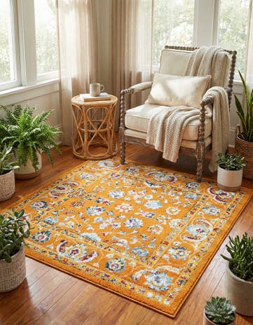 Orange Aurelia Square Rug