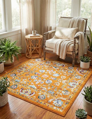 Orange Aurelia Square Rug