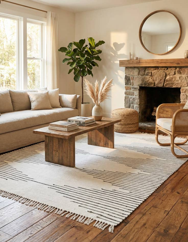 Detail image of 8' x 10'  Hand Woven Chindi Cotton Rug