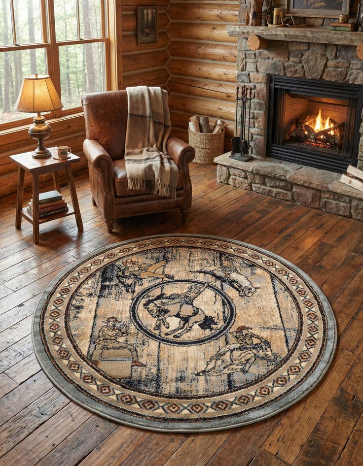 Detail image of 4' x 4' Pioneer Round Rug